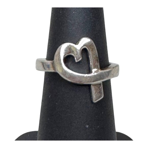 Tiffany & Co. Paloma Picasso 925 Sterling Silver Loving Heart Ring Size 4.5 - Picture 1 of 10